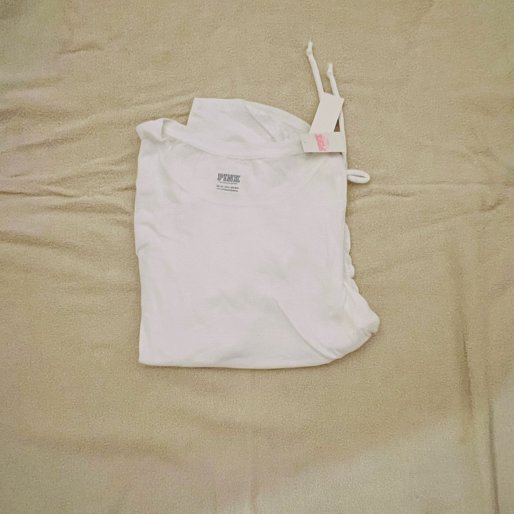Victorias Secret White Scrunched T-Shirt